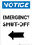 Notice: Emergency Shut-off with Left Arrow Portrait