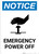 Notice: Emergency Power Off with Icon Portrait