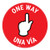 One Way - Pointing Hand - Red - Bilingual - Floor Sign