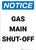 Notice: Gas Main Shut-Off Portrait