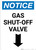 Notice: Gas Shut-Off Valve with Down Arrow Portrait