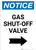 Notice: Gas Shut-Off Valve with Right Arrow Portrait