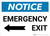 Notice: Emergency Exit with Left arrow Landscape
