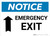 Notice: Emergency Exit with Up arrow Landscape