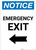Notice: Emergency Exit with Left arrow Portrait