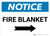 Notice: Fire Blanket with Right Arrow Landscape