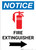 Notice: Fire Extinguisher with Right Arrow and Icon Portrait