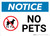 Notice: No Pets Landscape
