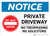 Notice: Do Not Enter - Private Driveway - No Trespassing or Solicitors with Icon Landscape