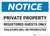 Notice: Private Property - Registered Guests Only - Violators Will Be Prosecuted Landscape