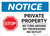 Notice: Private Property - No Turn Around/Trespassing/Outlet Landscape