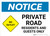 Notice: Private Road - Residents and Guests Only with Icon Landscape