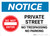 Notice: Private Street - No Parking or Trespassing with Icon Landscape