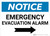 Notice: Emergency Evacuation Alarm with Right Arrow Landscape