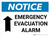 Notice: Emergency Evacuation Alarm with Up Arrow Landscape