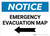 Notice: Emergency Evacuation Map with Left Arrow Landscape
