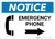 Notice: Emergency Phone with Right Arrow and Icon Landscape