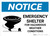 Notice: Emergency Shelter For Hazardous Weather Conditions with Icon Landscape
