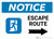 Notice: Escape Route Right Arrow with Icon Landscape