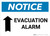 Notice: Evacuation Alarm with Up Arrow Landscape