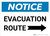 Notice: Evacuation Route with Right Arrow Landscape