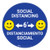 Socal Distancing with Smile Emoji - Blue - Bilingual - Floor Sign