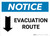 Notice: Evacuation Route with Down Arrow Landscape