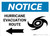 Notice: Hurricane Evacuation Route with Left Arrow and Icon Landscape