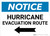 Notice: Hurricane Evacuation Route with Left Arrow Landscape