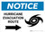 Notice: Hurricane Evacuation Route with Right Arrow and Icon Landscape
