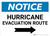 Notice: Hurricane Evacuation Route with Right Arrow Landscape
