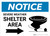Notice: Severe Weather Shelter Area with Right Arrow Landscape