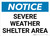 Notice: Severe Weather Shelter Area Landscape