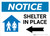 Notice: Shelter In Place Left Arrow with Icon Landscape