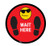 Wait Here with Sunglasses Emoji - Red - Floor Sign