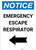 Notice: Emergency Escape Respirator with Left Arrow Portrait