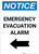 Notice: Emergency Evacuation Alarm with Left Arrow Portrait