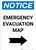 Notice: Emergency Evacuation Map with Right Arrow Portrait