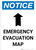 Notice: Emergency Evacuation Map with Up Arrow Portrait