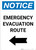 Notice: Emergency Evacuation Route with Left Arrow Portrait