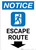 Notice: Escape Route Down Arrow with Icon Portrait