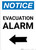 Notice: Evacuation Alarm Left Arrow Portrait