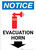 Notice: Evacuation Horn Down Arrow with Icon Portrait