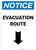 Notice: Evacuation Route Down Arrow Portrait