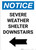 Notice: Severe Weather Shelter Downstairs Left Arrow Portrait