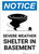 Notice: Severe Weather Shelter In Basement Portrait