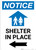 Notice: Shelter In Place Left Arrow with Icon Portrait