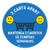 2 Carts Apart with Emojis Bilingual - Blue - Floor Sign
