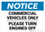 Notice: Commercial Vehicles Only - Please Turn Engines Off Landscape