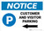 Notice: Customer And Visitor Parking with Left Arrow Landscape